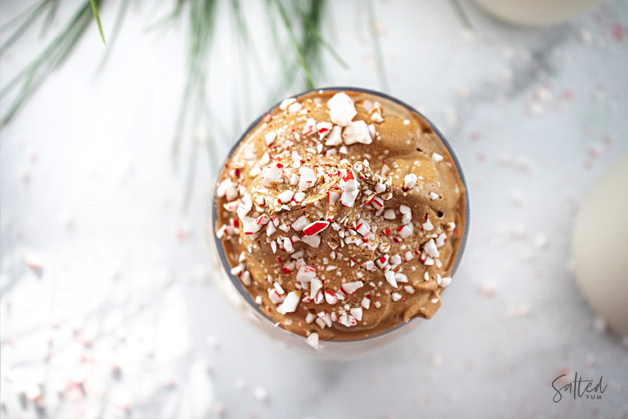 white chocolate peppermint mocha whipped coffee